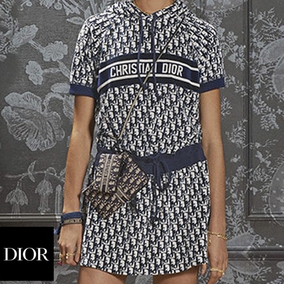 Dior Dresses & Skirts - Christian Dior short sleeve hooded mini dress size small in original packaging